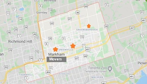 moving company Markham map