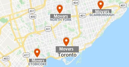moving company Toronto map